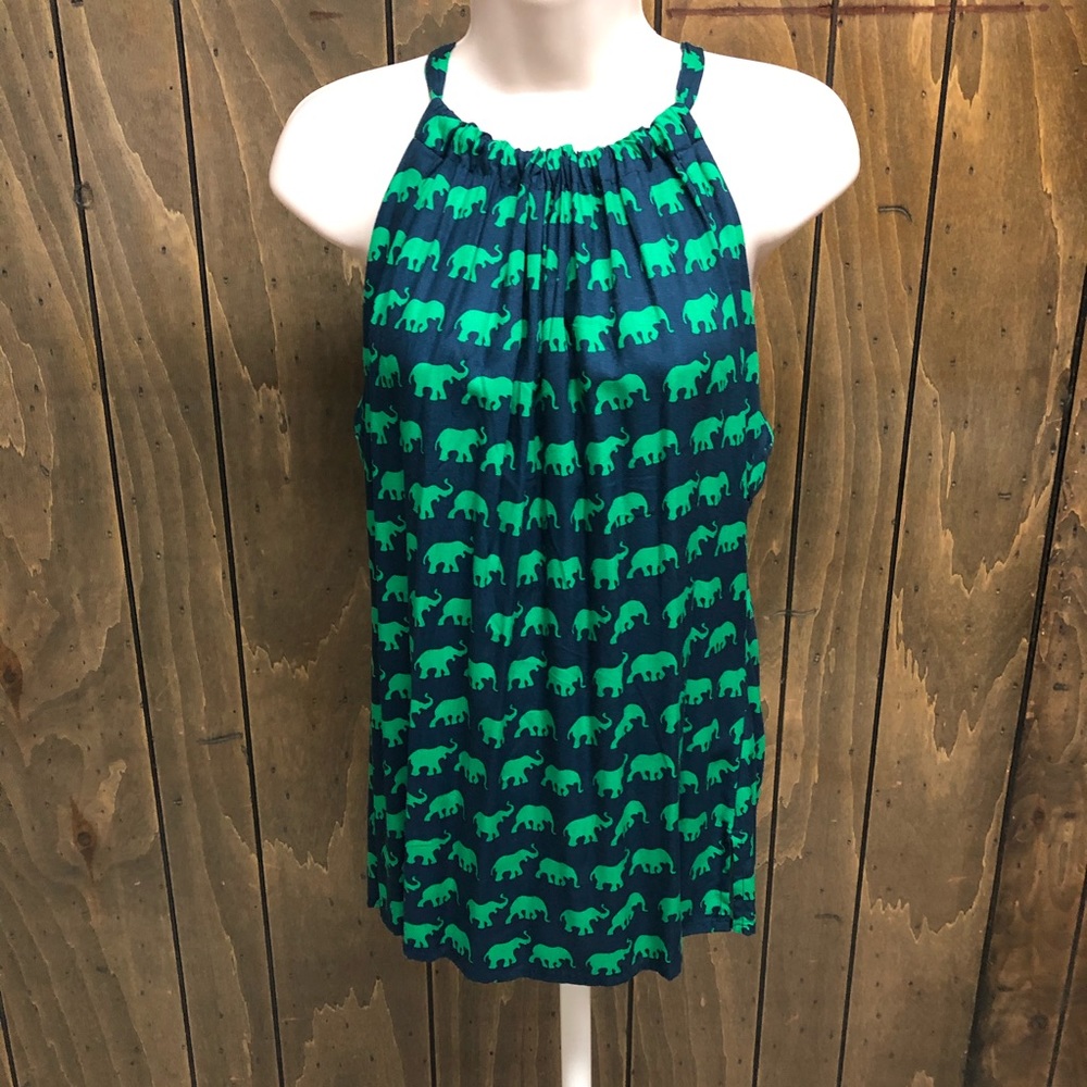 ESCAPADA elephant draw string halter top size S